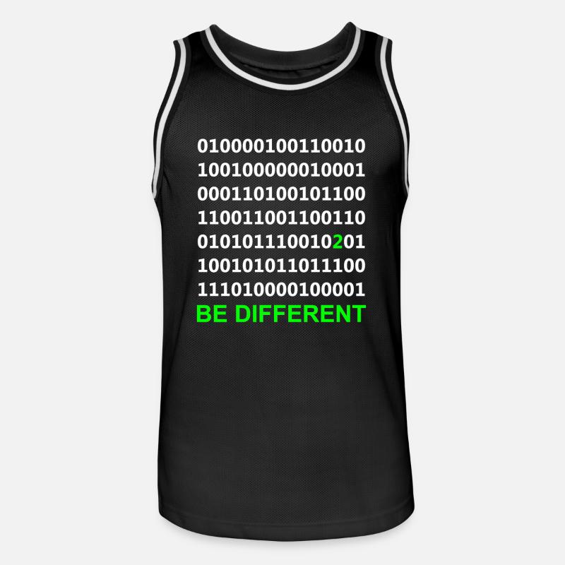 Be Different - Binary - Digital - Men's Basketball Jersey - black/white