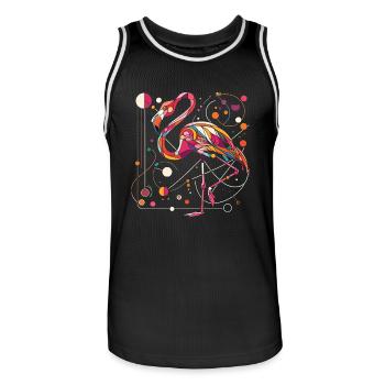 Cool Flamingo - Cadeau pour l’amoureux des animaux - Maillot de basket Homme - noir/blanc - Devant - AI Model Male 185 dark (185cm)