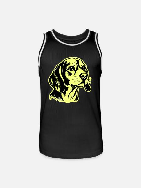 Beagle Dog Head - Men's Basketball Jersey - black/white