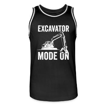 Excavator Construction Worker - Men's Basketball Jersey - black/white - Front - AI Model Male 185 dark (185cm)