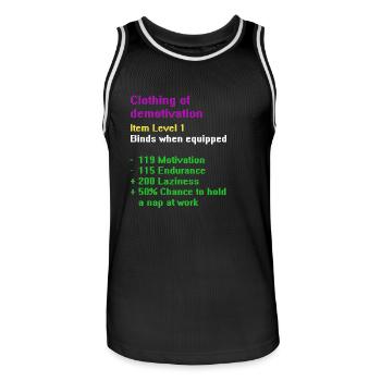 Clothing of demotivation - Men's Basketball Jersey - black/white - Front - AI Model Male 185 dark (185cm)