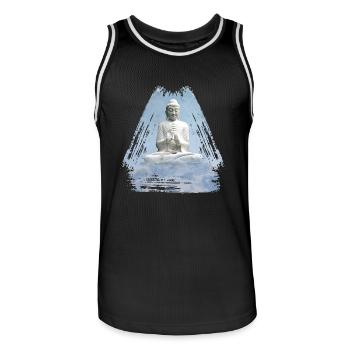 buddha 1 - Männer Basketball-Trikot - Schwarz/Weiß - Vorne - AI Model Male 185 dark (185cm)