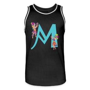 carnaval m - Maillot de basket Homme - noir/blanc - Devant - AI Model Male 185 dark (185cm)