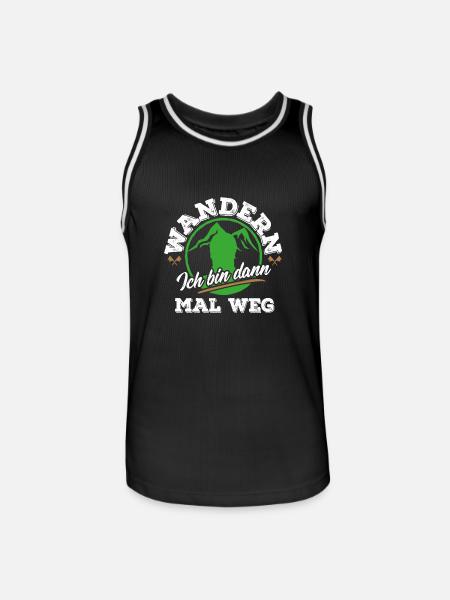 Wandern. Ich bin dann mal weg. Natur Outdoor Berge - Männer Basketball-Trikot - Schwarz/Weiß