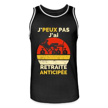 Vorruhestand Humor T-Shirt - Männer Basketball-Trikot - Schwarz/Weiß - Vorne - AI Model Male 185 dark (185cm)