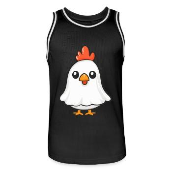 Hahn Halloween Lustig Geist - Männer Basketball-Trikot - Schwarz/Weiß - Vorne - AI Model Male 185 dark (185cm)