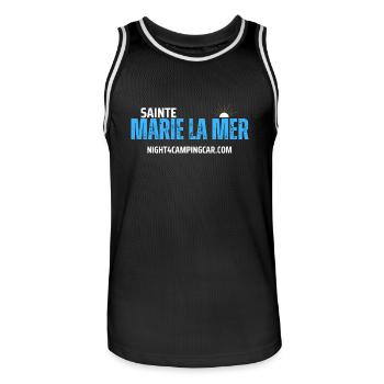 Sainte Marie la Mer - Maillot de basket Homme - noir/blanc - Devant - AI Model Male 185 dark (185cm)