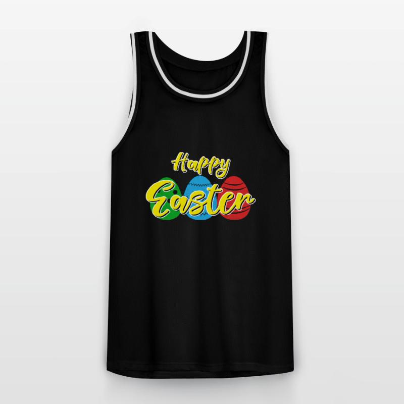 Happy Easter - Easter bunny Easter eggs celebration gift Men's Basketball Jersey