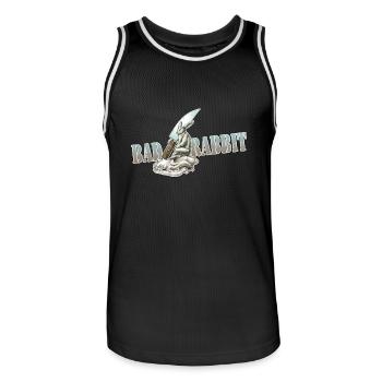 shirt motif bunny knife Bad Rabbit new - Men's Basketball Jersey - black/white - Front - AI Model Male 185 dark (185cm)