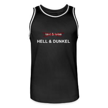 laut&leise - HELL&DUNKEL - Männer Basketball-Trikot - Schwarz/Weiß - Vorne - AI Model Male 185 dark (185cm)