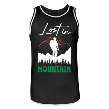 Lost in Mountain Hiking - Men's Basketball Jersey - black/white - Front - AI Model Male 185 dark (185cm)