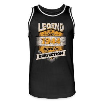 1944 - Men's Basketball Jersey - black/white - Front - AI Model Male 185 dark (185cm)
