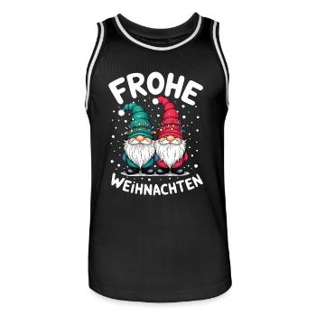 Gnom Frohe Weihnachten Wichtel niedlich Zwerg - Männer Basketball-Trikot - Schwarz/Weiß - Vorne - AI Model Male 185 dark (185cm)