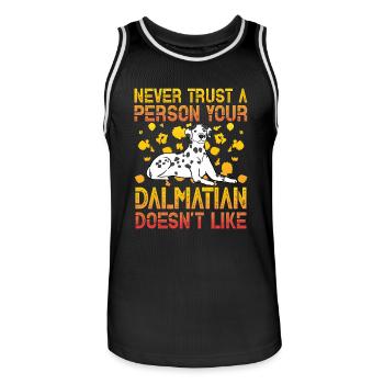 Ne faites jamais confiance à une personne que votre dalmatien n’aime pas - Maillot de basket Homme - noir/blanc - Devant - AI Model Male 185 dark (185cm)