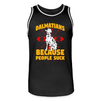 Dalmatians because people suck - Männer Basketball-Trikot - Schwarz/Weiß - Vorne - AI Model Male 185 dark (185cm)