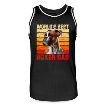 World's best Boxer Dad - Männer Basketball-Trikot - Schwarz/Weiß - Vorne - AI Model Male 185 dark (185cm)