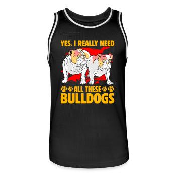 Yes I really need all these Bulldogs - Männer Basketball-Trikot - Schwarz/Weiß - Vorne - AI Model Male 185 dark (185cm)