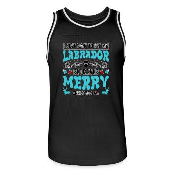 Labrador Noël Weihnachten - Maillot de basket Homme - noir/blanc - Devant - AI Model Male 185 dark (185cm)