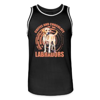 Coffee and Choclate Labradors - Männer Basketball-Trikot - Schwarz/Weiß - Vorne - AI Model Male 185 dark (185cm)