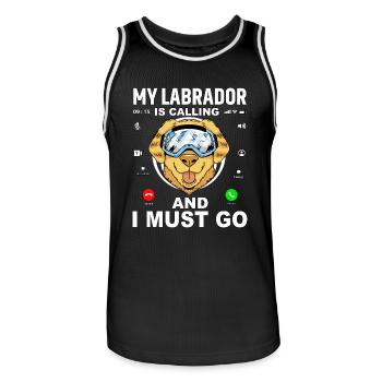 My Labradors calling and I must go - Männer Basketball-Trikot - Schwarz/Weiß - Vorne - AI Model Male 185 dark (185cm)