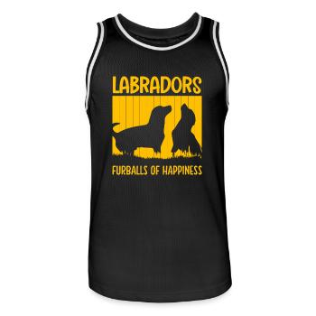 Boules de fourrure de labradors og Bonheur - Maillot de basket Homme - noir/blanc - Devant - AI Model Male 185 dark (185cm)