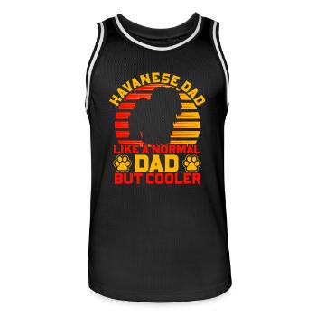 Papa havanais comme un père normal mais plus cool - Maillot de basket Homme - noir/blanc - Devant - AI Model Male 185 dark (185cm)