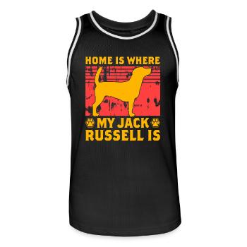 Home is where my Jack Russell is - Men's Basketball Jersey - black/white - Front - AI Model Male 185 dark (185cm)