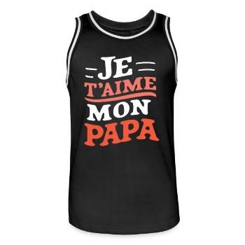 Belle idée cadeau fete des pères anniversaire papa - Maillot de basket Homme - noir/blanc - Devant - AI Model Male 185 dark (185cm)