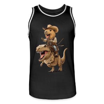 Wasserschwein - Männer Basketball-Trikot - Schwarz/Weiß - Vorne - AI Model Male 185 dark (185cm)