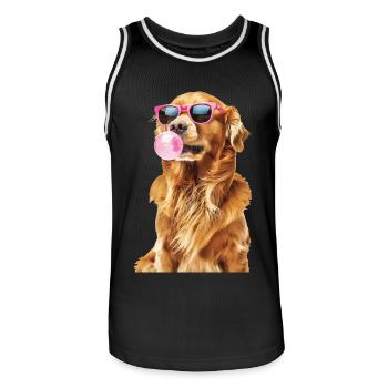 Golden Retriever - Männer Basketball-Trikot - Schwarz/Weiß - Vorne - AI Model Male 185 dark (185cm)