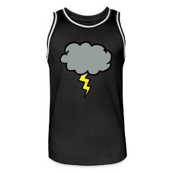 Sturmwolke Gewitterwolke Blitz Blitz - Männer Basketball-Trikot - Schwarz/Weiß - Vorne - AI Model Male 185 dark (185cm)