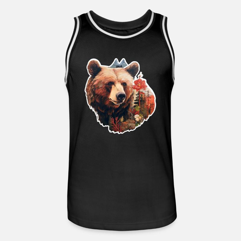 Bear in the wild - Men's Basketball Jersey - black/white