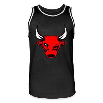 taureau taureau - Maillot de basket Homme - noir/blanc - Devant - AI Model Male 185 dark (185cm)