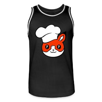 Fox Chapeau de chef Chef Cuisine Restaurant Cuisine - Maillot de basket Homme - noir/blanc - Devant - AI Model Male 185 dark (185cm)