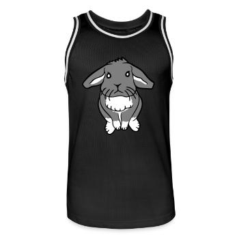 Lapin lapin lapin rongeur est assis mignon haut - Maillot de basket Homme - noir/blanc - Devant - AI Model Male 185 dark (185cm)