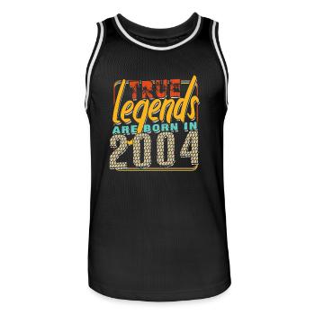 True legends are born in 2004 Vintage Birthday - Men's Basketball Jersey - black/white - Front - AI Model Male 185 dark (185cm)
