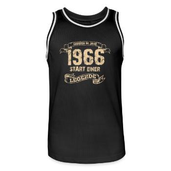 Geboren im Jahr 1966. Start einer Legende! - Männer Basketball-Trikot - Schwarz/Weiß - Vorne - AI Model Male 185 dark (185cm)