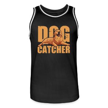 Dog Catcher Hund - Männer Basketball-Trikot - Schwarz/Weiß - Vorne - AI Model Male 185 dark (185cm)