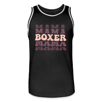 Boxer - Men's Basketball Jersey - black/white - Front - AI Model Male 185 dark (185cm)