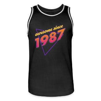 Rétro - Awesome since 1987 - Maillot de basket Homme - noir/blanc - Devant - AI Model Male 185 dark (185cm)