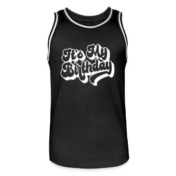 C’est mon anniversaire Cadeau et tenue de fête d’anniversaire cool - Maillot de basket Homme - noir/blanc - Devant - AI Model Male 185 dark (185cm)