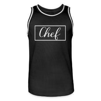 Chef Proud Graduated Chef Culinary Art Student - Men's Basketball Jersey - black/white - Front - AI Model Male 185 dark (185cm)