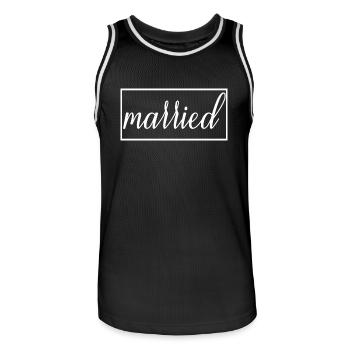 Verheiratetes passendes Paar Männer & Frauen Hochzeitstag - Männer Basketball-Trikot - Schwarz/Weiß - Vorne - AI Model Male 185 dark (185cm)