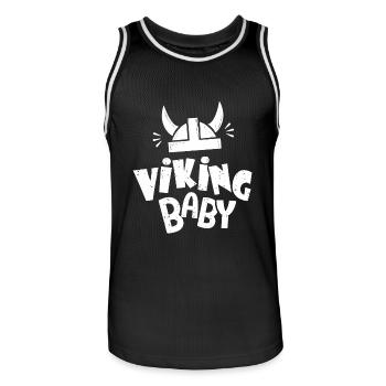 vikinger baby bébé danemark suéde norvége finlande - Maillot de basket Homme - noir/blanc - Devant - AI Model Male 185 dark (185cm)