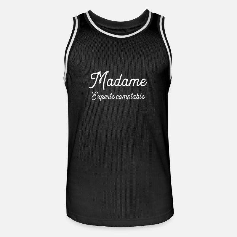 Madame Experte comptable cadeau - Maillot de basket Homme - noir/blanc