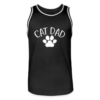Cat Dad - Mignon Paw Cat Lover Dad Cat Owner - Maillot de basket Homme - noir/blanc - Devant - AI Model Male 185 dark (185cm)