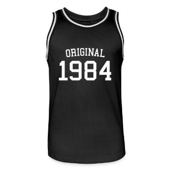Original 1984 40e anniversaire hommes femmes 40 ans - Maillot de basket Homme - noir/blanc - Devant - AI Model Male 185 dark (185cm)