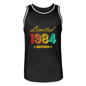 Born in 1984 40th birthday Geschen Born in 1984 - Men's Basketball Jersey - black/white - Front - AI Model Male 185 dark (185cm)