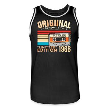 Original 1966, Légendaire depuis 1966 Vintage 1966 - Maillot de basket Homme - noir/blanc - Devant - AI Model Male 185 dark (185cm)