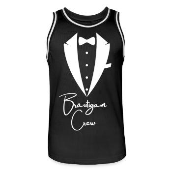 Groom CREW Bachelor Party Groom Team - Men's Basketball Jersey - black/white - Front - AI Model Male 185 dark (185cm)